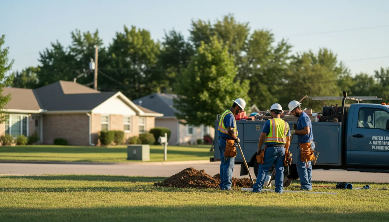 Residential water line and bathroom plumbing service in Hutchins, TX